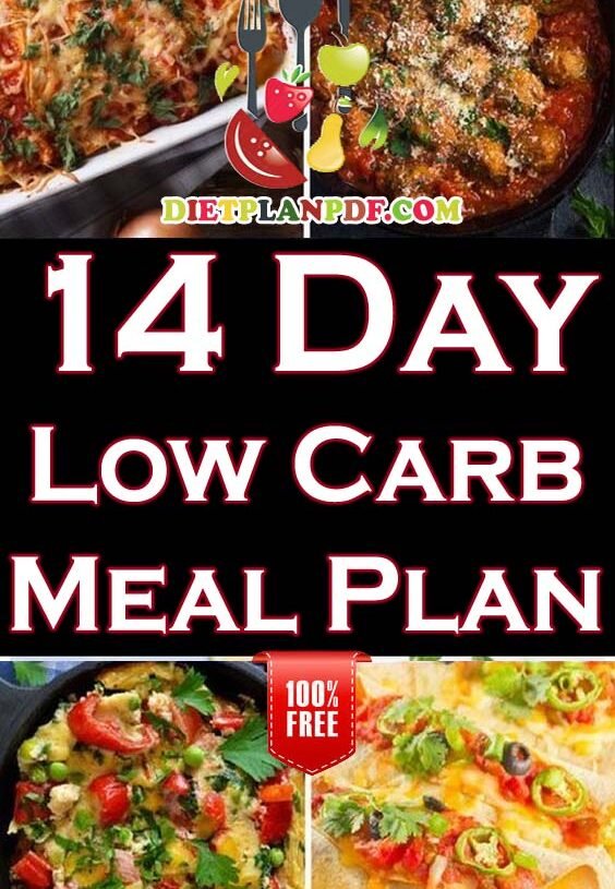 Free 14 Day (2 Week) Low Carb Diet Weight Loss Meal Plan PDF