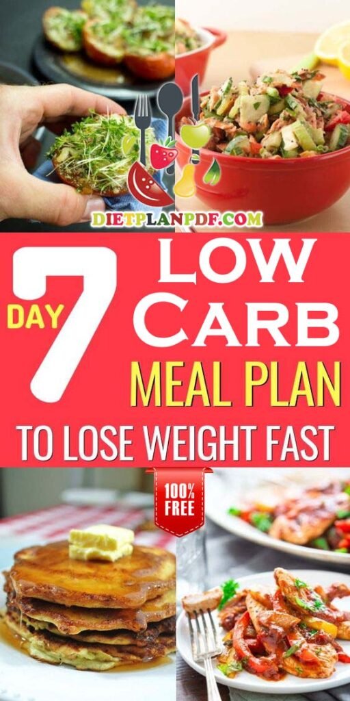 Free 7 Day (1 Week) Low Carb Diet Weight Loss Meal Plan PDF - Diet Plan PDF