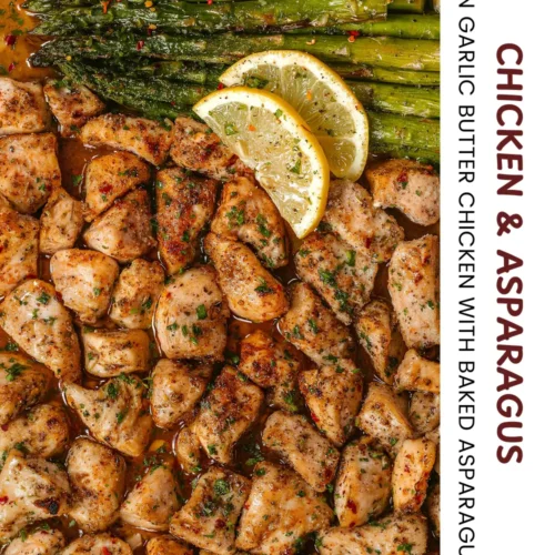 Lemon Garlic Butter Chicken with Baked Asparagus