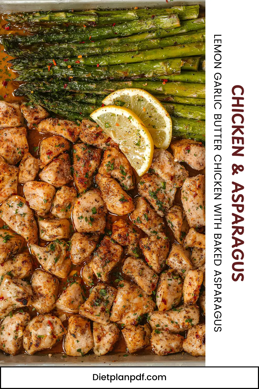 Lemon Garlic Butter Chicken with Baked Asparagus